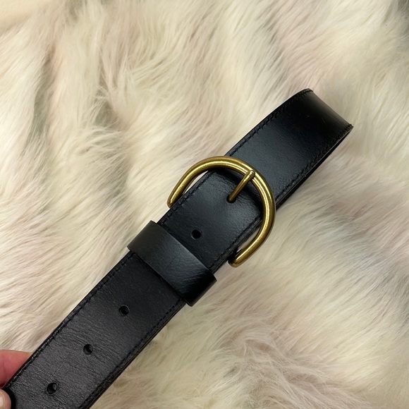 Vintage Accessories - Vintage black leather belt